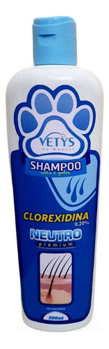Shampoo Para Gato E Cachorro De 500 Ml Vetys Do Brasil Fragrância Clorexidina
