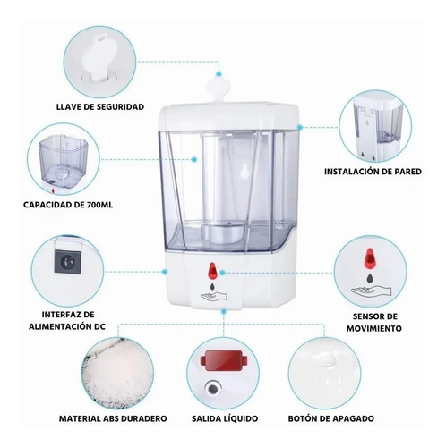 Imagen 9 de 10 de Dispensador Automatico Despachador Gel Antibacterial Jabon