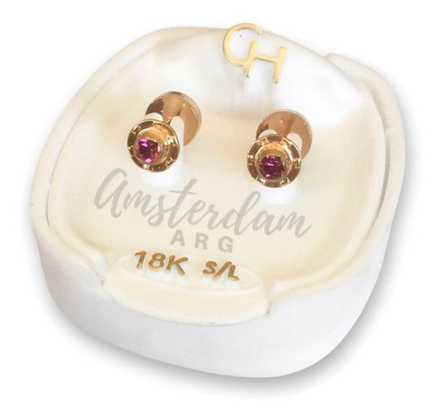 Abridores De Oro 18kt Marca Ch Strass 720  ..amsterdamarg..