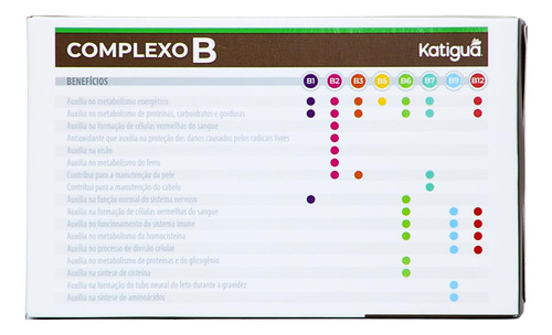 3 Vitamina Complexo B B1, B2, B3, B5, B6, B7, B9, B12 60caps