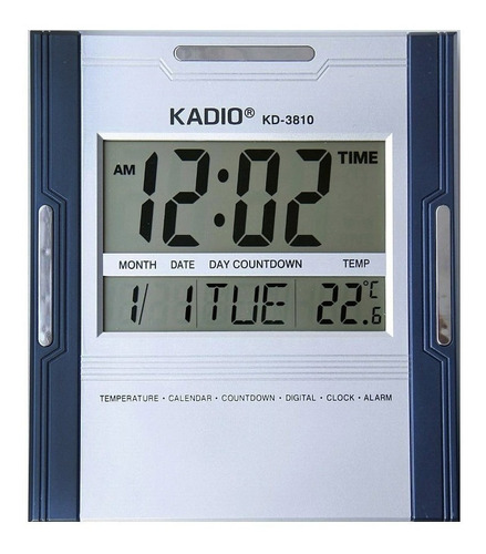 Reloj Pared Digital Kadio Termometro Timer Alarma Calendario