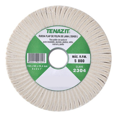 Rueda Flap De Felpa 6 x 2 x 1 Plg Austromex 2304