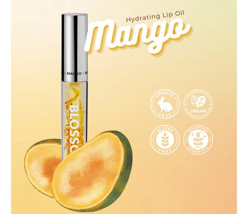 Brillo Labial Hidratante Blossom No Pegajoso Vegano 5.9ml Color Mango