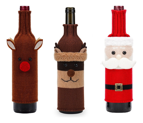 Juego De Botella De Vino Santa Holiday Decorations