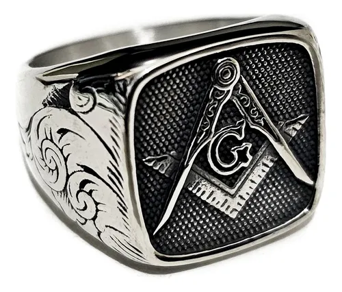 Anillo Mas nico Cuadrado Acero Inoxidable Mas n Unisex B