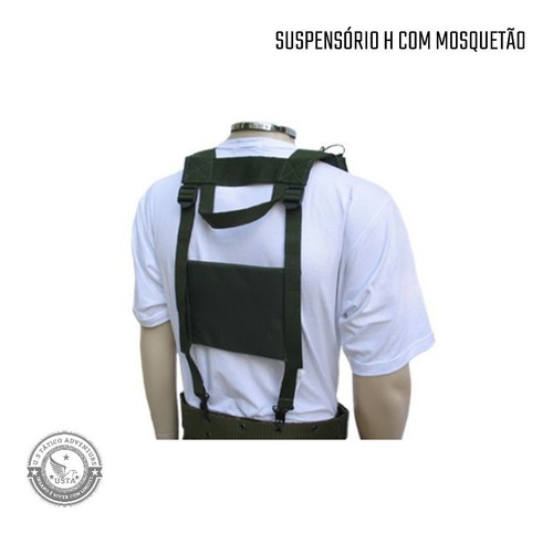 Suspensório H Com Mosquetão Militar Brasil - Verde
