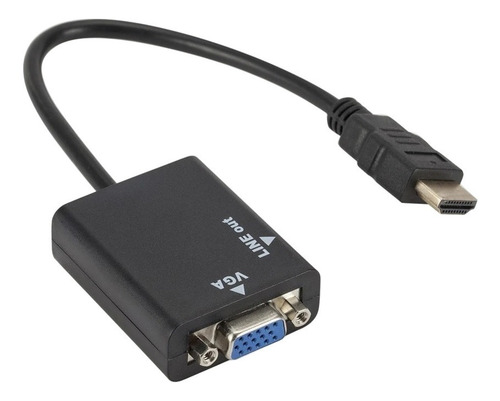 Cabo Conversor Adaptador Hdmi Para Vga Com Saída P2 Áudio