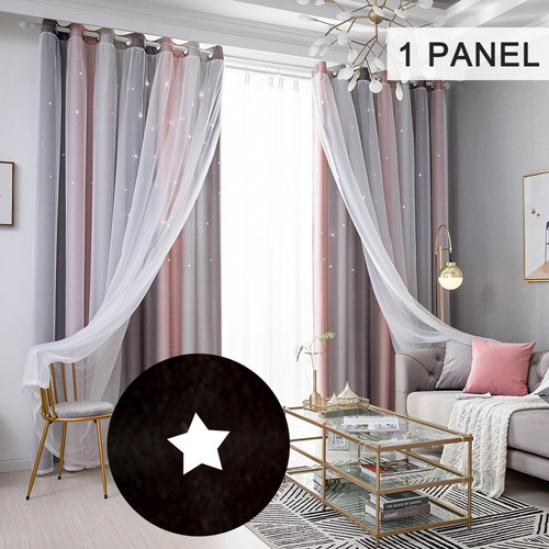 Ca Cortina Black-out Diseño Estrellas Para Habitación De