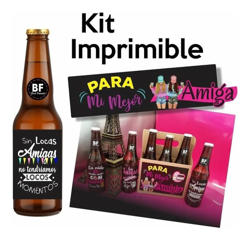Etiquetas Cervezas Mejores Amigas Kit Imprimible
