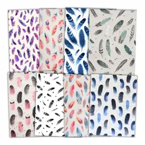 Comprar Papeles Vintage Para Scrapbook Journaling Envolver Plumas X8 Azul Claro Papel Vintage Plumas