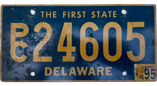 Delaware Placa Metálica Original Carro Eua Usa Americana