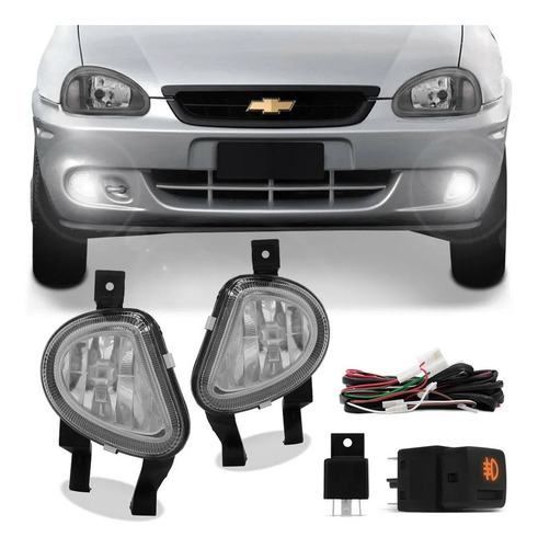 Kit Farol Milha Corsa Classic 2003 A 2010 Botao Original