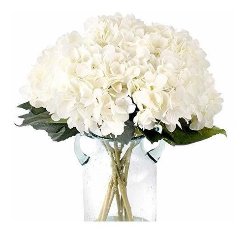 Flores Blancas Falsas Flores De Hortensia De Seda Artificial