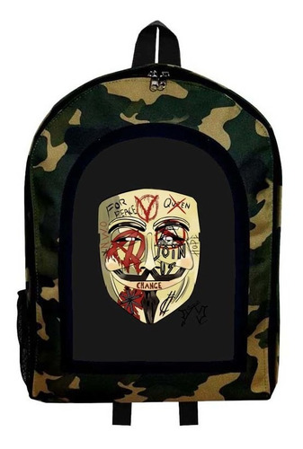 Mochila Camuflada V De Venganza Nueva Colección Modelo 17