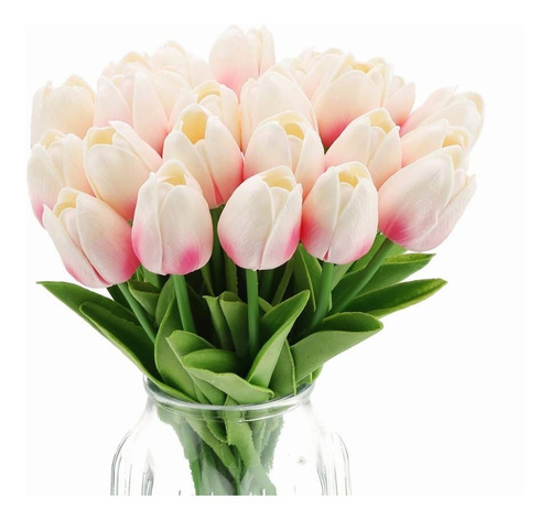 Flores De Tulipán Artificiales Para Decoración 30 Pack Rosa