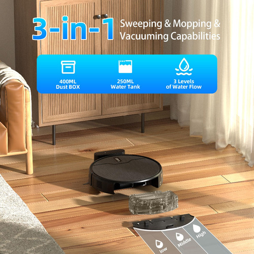 Robot Aspirador Y Fregona 6 Modos De Limpieza Wifi App Alexa