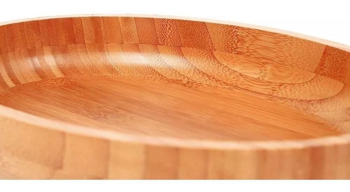 Imagem 3 de 3 de Gamela Travessa Oval De Bambu Churrasco Resistente 33x23x5cm