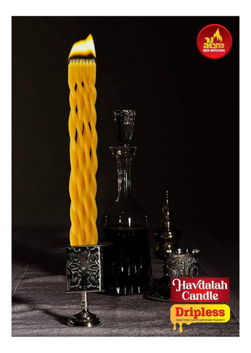 Ner Mitzvah Havdalah Vela Sin Cera De Abejas Trenzadas Vela