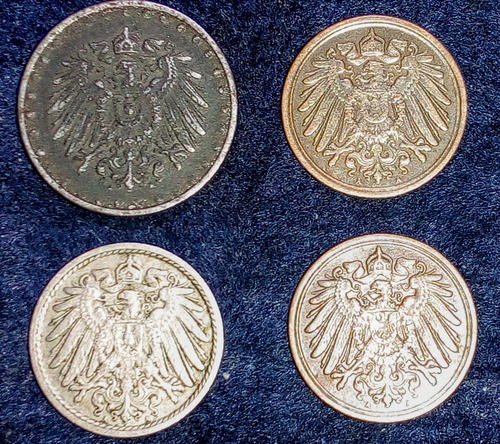Monedas Alemania Deutsches Reich. Lote X 4 Unidades (Usado)