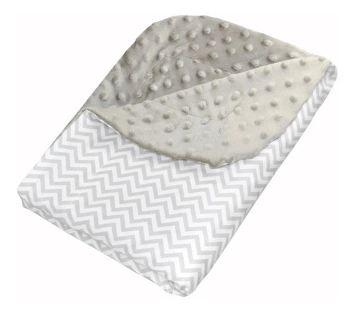 Nap-cobija Para Cuna (70x130cm) De Bebé, Algodón-poliéster Color Chevron Gris