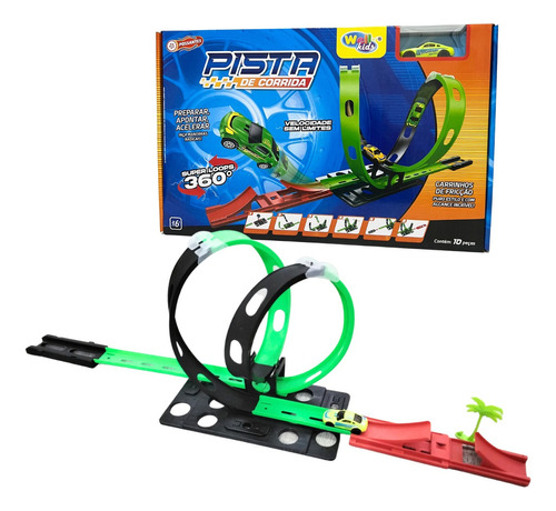 Pista De Carrinho Loop Duplo 360° Autorama Brinquedo Carro Cor Super Loops 360