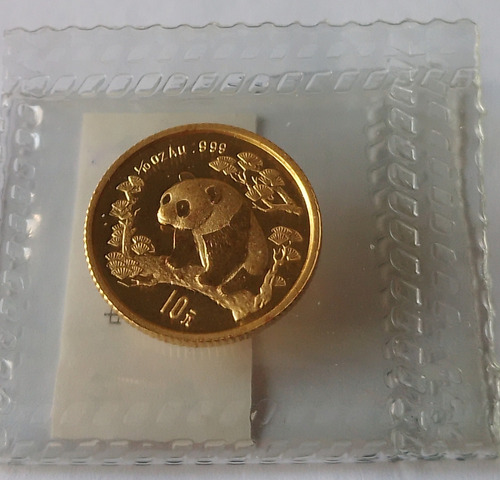 Moneda Panda China Oro 1/10 Onza Certificado 999 10yuan 1997