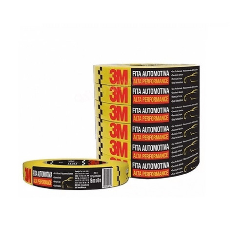 Kit 30 Fita Crepe 3m Alta Performance Amarela  16mm X 40m