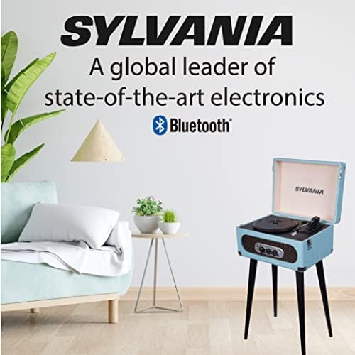 Sylvania Src894-blue Tocadiscos Retro Bluetooth Con Soporte