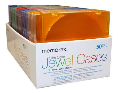 Cd/dvd Slim Jewel Cases, Color, 50pk