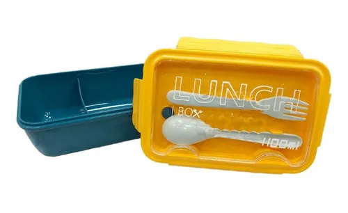comprar Lonchera Porta Comida Rectangular Cuchara + Tenedor X 12