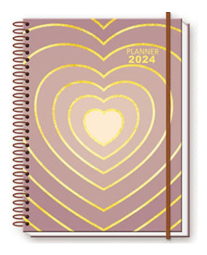 Planner 2024 Feminino Semanal Mensal Organizador Dia Coração