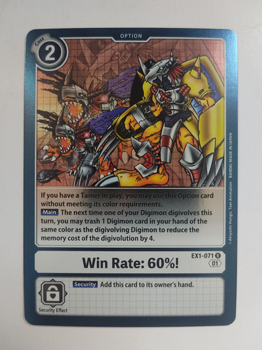 Digimon Tcg Win Rate: 60%! Ex1-071 R Foil