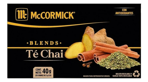 3 Pza Té Mccormick Blends Chai 20 Sobres