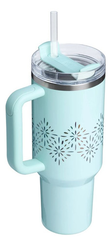 Termo Stanley Quencher Con Popote Seaglass Gloss 1.18l Seaglass Gloss