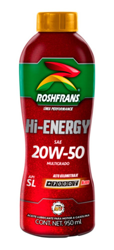 Aceite 20w50 Mineral Roshfrans Hi-energy 1lt Somos Tienda