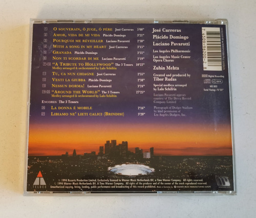Cd Original Carrera Domingo Pavarotti - The 3 Tenors Estándar (Usado)