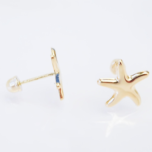 Amor Eterno - Broqueles Estrellita De Mar / Aretes / Oro 10k