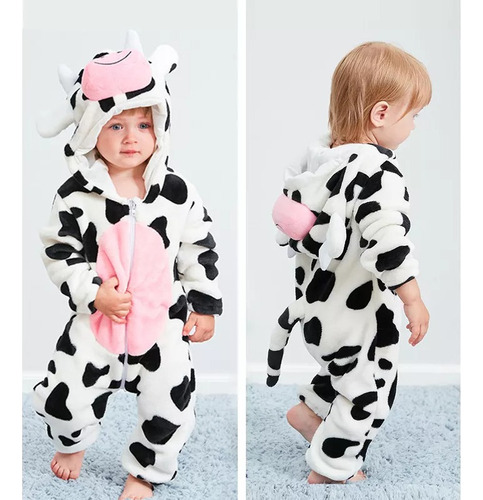 Paraparapijama Mono Capucha Mameluco Bebé Patrón Vacas Cospl