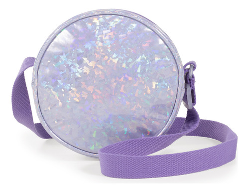 Bolsa Crossbody Cloe Girls Circular Para Niña Flores Color Lila