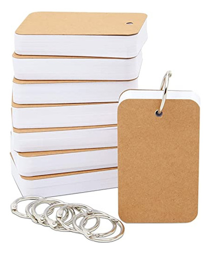 8 Pack Blank Flash Cards With Rings For Studying With 5...