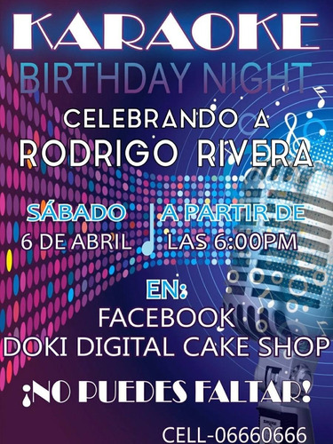 Invitacion Digital Imprimible Tema Karaoke