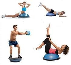 Bosu Ball Media Pelota + 2 Ligas + Inflador