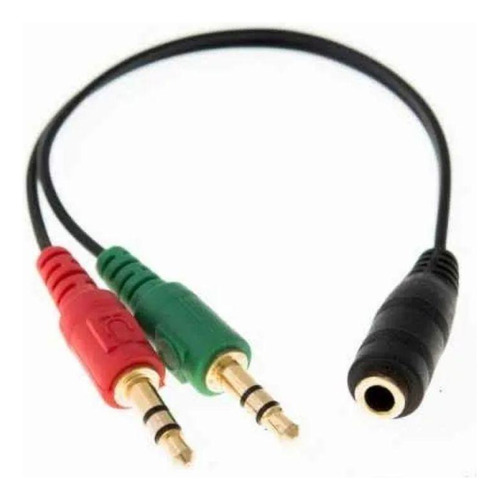 Cabo Adaptador Headset Para Fone, 2 P2 Macho Para 1 P2 Fêmea