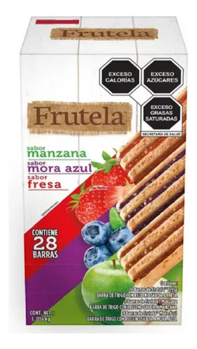 Frutela Barras Sabor Manzana, Mora Azul Y Fresa 28pzs 