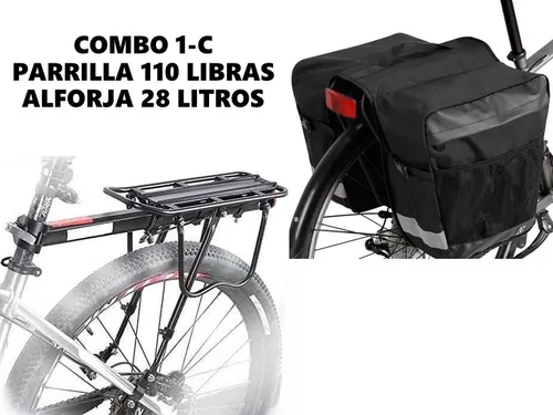Alforja Y Parrilla Bicicleta (combo) Promoción Resistente