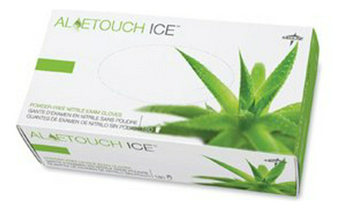 Guantes De Examen De Nitrilo Sin Polvo  Aloetouch Ice, Verde