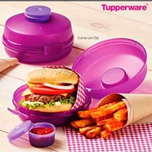 Sandwichera Redonda -con Porta Aderezo Tupperware