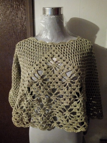 Imagen 2 de 2 de Poncho/tapado Fiesta Hecho A Mano
