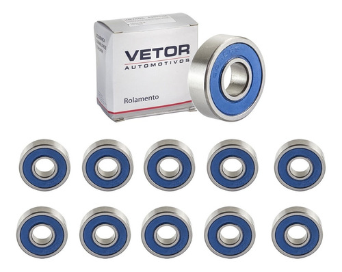 Kit Com 10 Rolamentos Vetor 6000 2rs C3 - 10x26x08mm