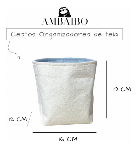 Cesto Organizador Pañalero Bebés Multiuso De Tela X 1 Unidad Celeste